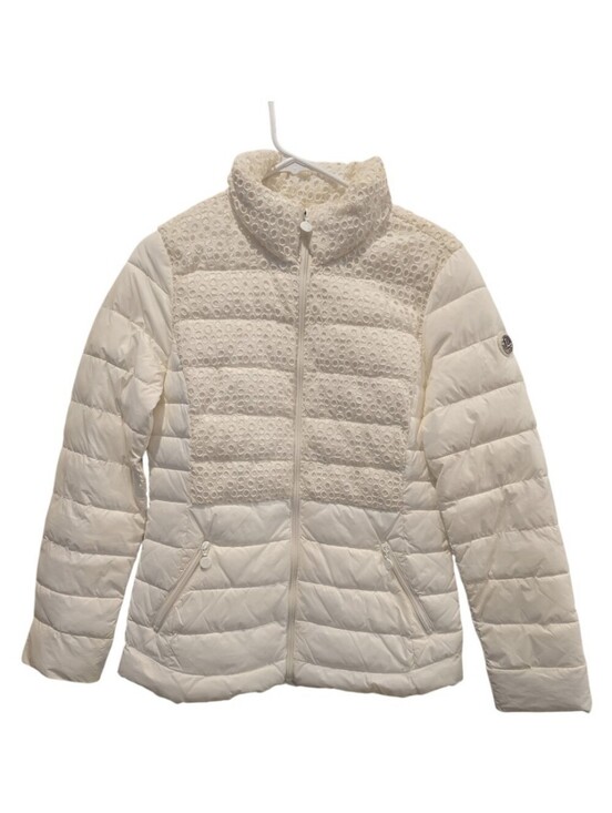 Bernardo Jackets & Blazers - Bernardo Ivory/White Primaloft Packable Puffer Jacket with Eyelet Detail Size S